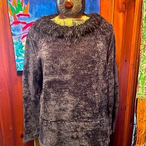 RONI RABL Hand Loomed Silver Gray Sweater